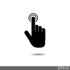 Obraz premium Hand Click linear style sign for mobile concept.Cursor pointer symbol, logo illustration.