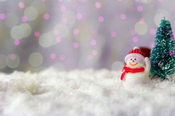 Snowman and Christmas tree