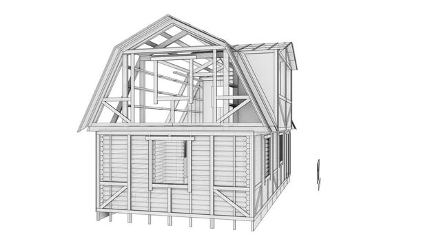 3d illustration of the animated build of the family home