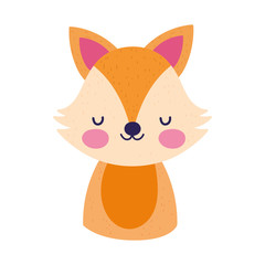 cute fox toy cartoon character icon