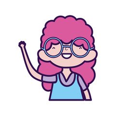 cute little girl happy cartoon character portrait