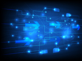 Fototapeta na wymiar Vector Abstract futuristic circuit board, Illustration hi-tech computer technology on a blue background. data digital concept