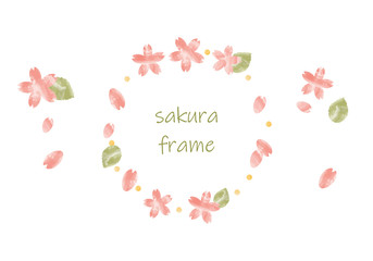 さくらのフレーム・飾り枠・丸