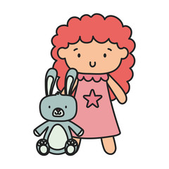 kids toy, cute little doll and rabbit toys
