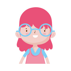 cute little girl happy cartoon character portrait