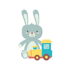 kids toy, cute rabbit and train wagon toys