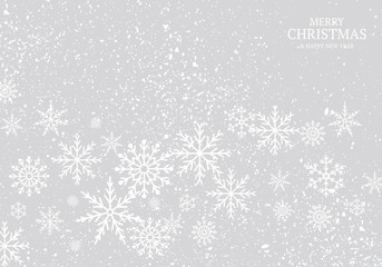 Winter gray background with snowflakes. Vector Illustration.