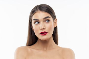 Fototapeta premium beautiful woman bare shoulders clean skin
