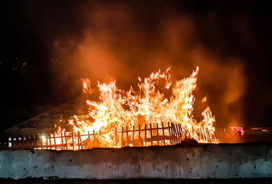 Reglious fire in Sabarimala in Kerala. This is called as Karpoora azhi. Fire and flames.