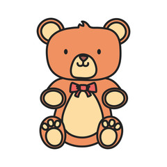 Obraz premium kids toy, cute teddy bear with bow tie icon