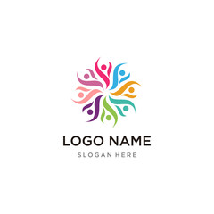 Adoption and community care Logo template vector icon
