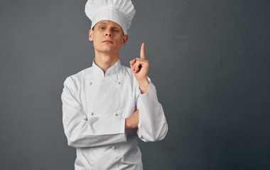 chef showing ok sign isolated on white