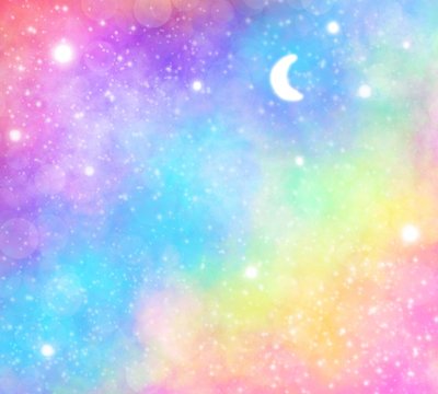 Magic pastel glitter rainbow abstract background. Paint like sparkle unicorn for holiday, Christmas, book cover, print, princess, girly, business, 3D, montage your product ombre style with moon