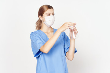 woman in medical mask