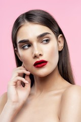 Fototapeta premium beautiful woman bare shoulders clean skin