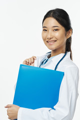 young female doctor with clipboard