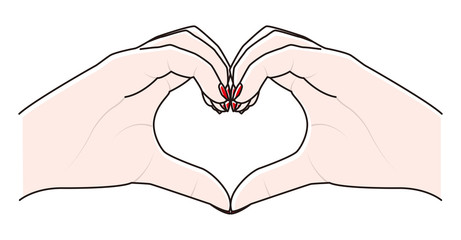 Fototapeta premium ハートのハンドサイン