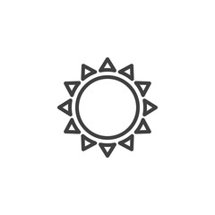 Heat mode button vector icon. Solar, sun filled flat sign for mobile concept and web design. Air Heating system glyph icon. Summer symbol, logo illustration. Vector graphics