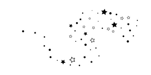Stars shape flying design elements. Vector isolated  decoration