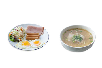 breakfast on a white background,with clipping