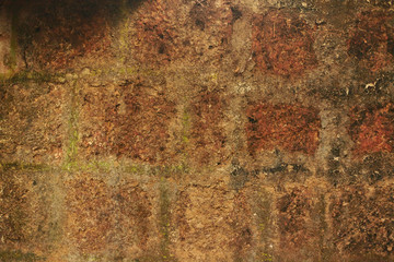 Old red brick wall. Background. Old wall in India
