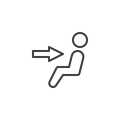 Car Vent mode line icon. Dashboard panel indicator linear style sign for mobile concept and web design. Car Climate control outline vector icon. Symbol, logo illustration. Vector graphics