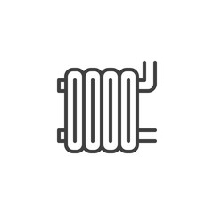 Heater battery line icon. linear style sign for mobile concept and web design. Central heating battery outline vector icon. Radiator symbol, logo illustration. Vector graphics