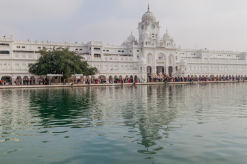 AMRITSAR, INDIA - JANUARY 26, 2017: Ghanta Ghar Deori  (Clock Tower) of the Golden Temple in...