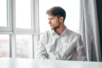 Fototapeta premium businessman working on laptop in office