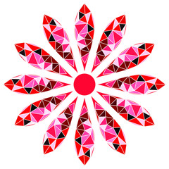 Red Geometric Gem flower Vector