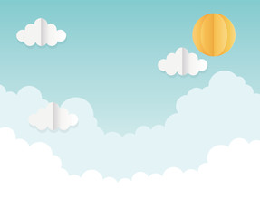 origami paper sky sun clouds decoration