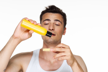 young man with orange