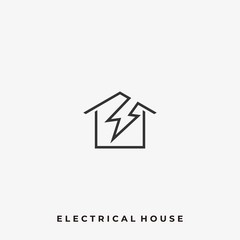 Electrical House Illustration Vector Template