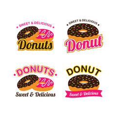 Donut Logo Design Vector Set
