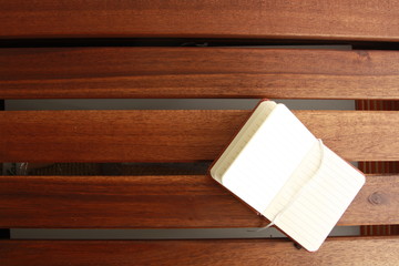 brown leather notebook open