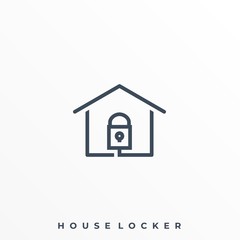 House Lock Illustration Vector Template