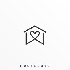 Home Love Illustration Vector Template