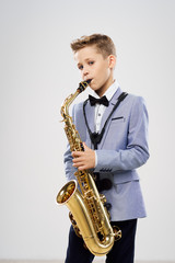 man playing the saxophone