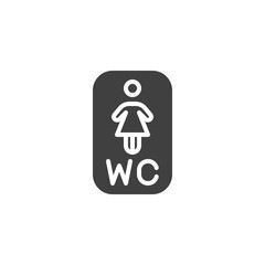 Woman restroom vector icon. filled flat sign for mobile concept and web design. Lady Toilet, WC glyph icon. Symbol, logo illustration. Vector graphics