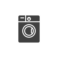 Washer machine vector icon. filled flat sign for mobile concept and web design. Washing Machine glyph icon. Symbol, logo illustration. Vector graphics