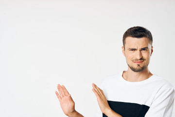 young man pointing at something