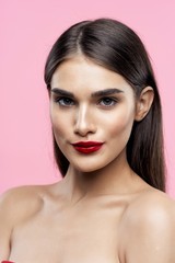 Fototapeta premium beautiful woman bare shoulders clean skin