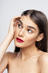 Fototapeta premium beautiful woman bare shoulders clean skin