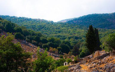 Fototapeta na wymiar hills in the Bekaa valley in Lebanon