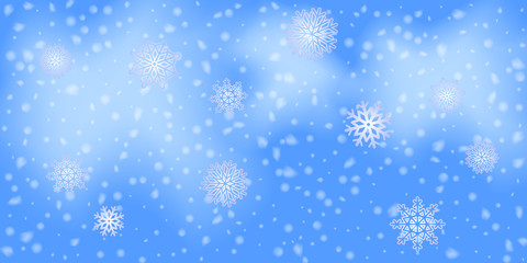 Snowflakes, snowfall.