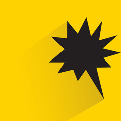 comic speech bubble with drop shadow on yellow background