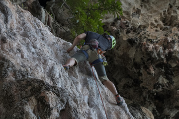 climber on top of mountain