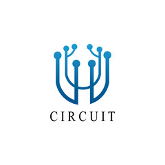 Fototapeta premium circuit logo technology vector template