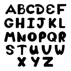 Letters drawn by hand. Latin letters. Alphabet. On a white background. Use for design. Lettering. Font. Vector.