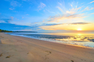 East coast of Palawan (Philippines) at sunset. Peaceful area with almost no tourism, next to Roxas.
